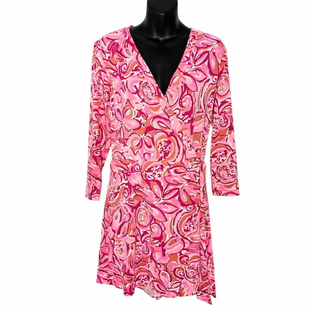 Lilly Pulitzer Karlie Wrap Romper In Mango Salsa